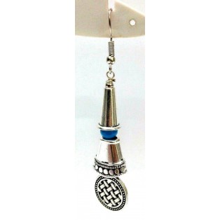 Silver Oxidized Earring Hook Dangle Drop Long - Fashion Novelty Gift - THE FAN 2